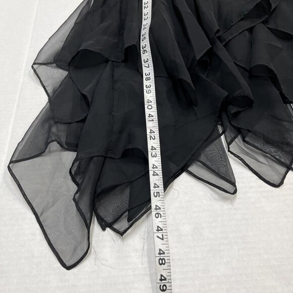 Vintage Ala Carte Y2K Dress 12 Black Sequin Asymmetric Layer Mesh Whimsy Hoco - Picture 13 of 15